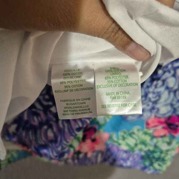 Lilly Pulitzer Girls Little Kinley Special Delivery Lace Blue Pink Dress 12 - Picture 7 of 9